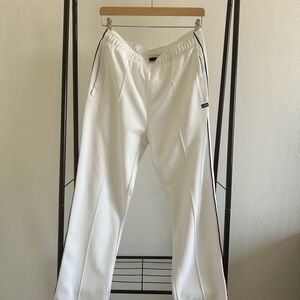 Stüssy White Track Pants Zip Pockets Size L (Flaw)